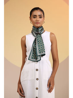 Dusala India - Green Printed Narula Silk Neck Scarf
