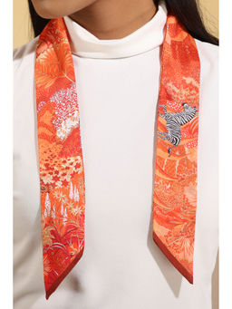 Dusala India - Red Printed Ruben Silk Neck Scarf
