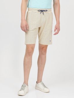 Lee - Men Cream Cotton Mid Rise Slim Fit Justin Shorts