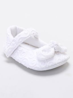 Hopscotch - Girls White Fabric Ballerinas