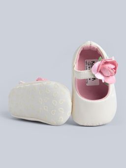 Hopscotch - Girls Cream Fabric Ballerinas