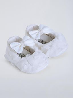 Hopscotch - Girls White Eva Ballerinas