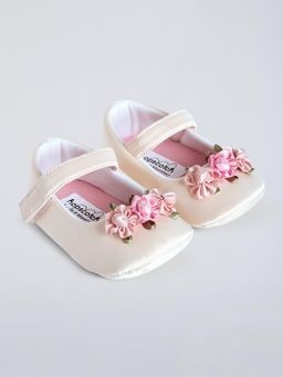 Hopscotch - Girls Cream Eva Ballerinas
