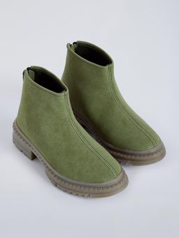 Hopscotch - Girls Green Synthetic Leather Boots