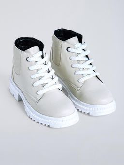 Hopscotch - Girls Grey Synthetic Leather Boots