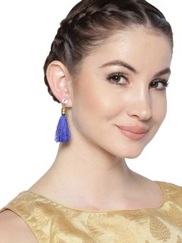 Zaveri Pearls - Multi Color Tassel Earrings (Set of 4)