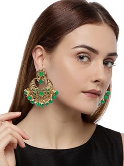 Zaveri Pearls - Gold Tone Traditional Dangle & Drop Earring