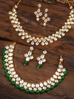 Zaveri Pearls - Combo Of 2 Traditional Kundan & Pearl Necklace Set