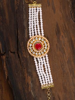 Zaveri Pearls - Gold Tone Traditional Multi Pearls Strand Bracelet