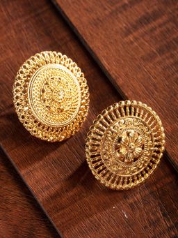 Zaveri Pearls - Gold Splendid Look Finger Rings (Pack of 2)