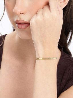 Carlton London - Gold Plated Heart Charm Snake Bracelet