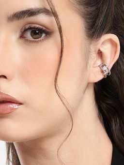 Carlton London - Silver Plated Cz Ear Cuff Earring