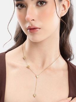 Carlton London - Gold Plated Heart Lariat Necklace