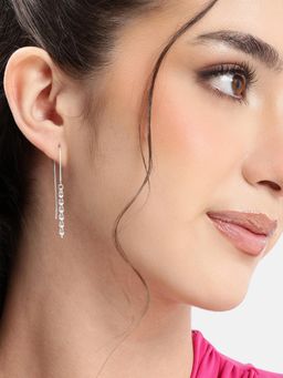 Carlton London - 925 Sterling Silver Rhodium Plated Drop Earring