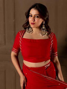 NUD - Tomatina Red Queen Anne Stitched Blouse