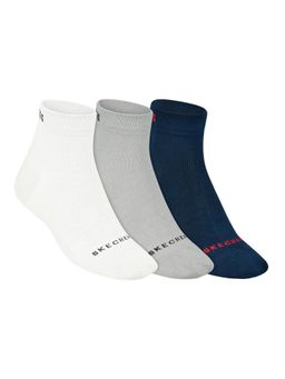 SKECHERS - Mens Non Terry Bamboo Ank Socks - Multi-Color (Pack of 3)