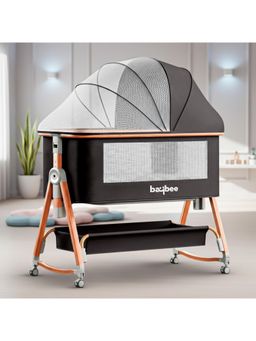 BAYBEE - Premium Pro Bedside Crib Cradle for Baby Bassinet for New Born with Storage - Black