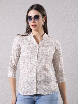 CRIMSOUNE CLUB - Purple Lyocell Blend Floral Print Shirt
