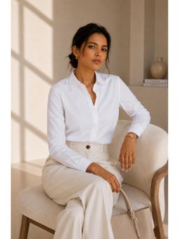 Sheczzar - White Satin Solid Shirt