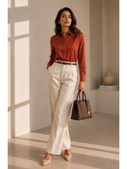 Sheczzar - Rust Satin Solid Shirt