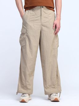 Flying Machine - Cobain Loose Fit Mid Rise Cargos- Beige