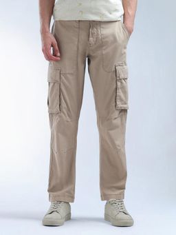 Flying Machine - Relaxed Tapered Fit Twill Cargo- Brown