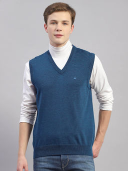 Monte Carlo - Peacock Woven V-Neck Sweater
