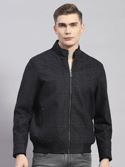 Monte Carlo - Black Check Stand Collar Jacket