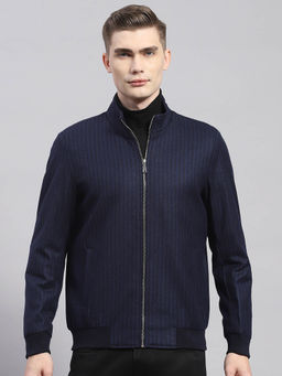 Monte Carlo - Blue Striped Stand Collar Jacket