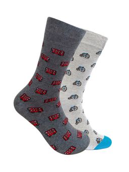 Mint & Oak - Transport 2 Calf Length Multi Color Socks For Men (Pack of 2)