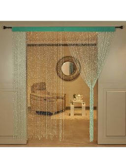 HomeTown - Nora Sequence Decorative Curtain 6.5 Feet In Mint Colour
