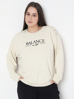 VERO MODA - Off-White Printed Sweatshirt