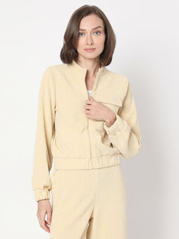 VERO MODA - Beige Textured Sweatshirt