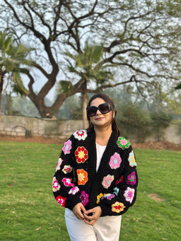 SUGERCANDY - Ariana Black Handmade Cardigan