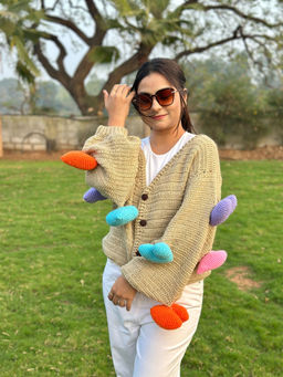 SUGERCANDY - Cordelia Heart Handmade Cardigan