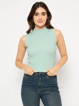 Madame - Mint Green Sleeveless Sweater