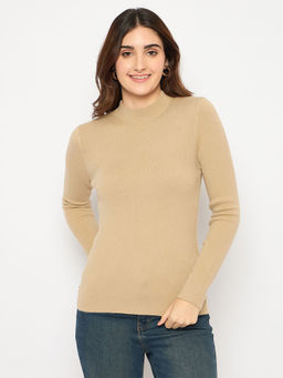 Madame - Full Sleeve Beige Sweater