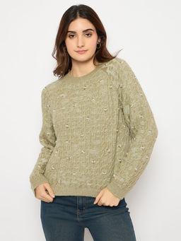 Madame - Green Woven Sweater