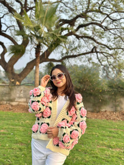 SUGERCANDY - Opala Rose Handmade Cardigan