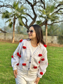 SUGERCANDY - Wool Clump Handmade Cardigan