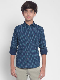 CRIMSOUNE CLUB - Boys Blue Printed Shirt