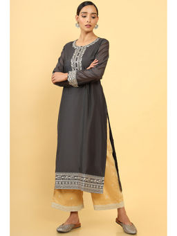 Soch - Women Teal Chanderi Embellished-sequined Kurta