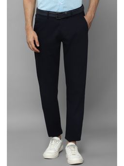 Allen Solly - Men Navy Blue Slim Fit Solid Casual Trouser