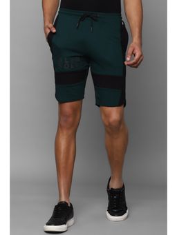 Allen Solly - Men Green Color Block Slim Fit Shorts
