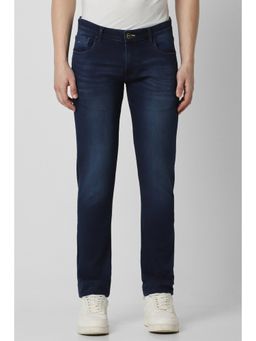 Peter England - Men Navy Blue Dark Wash Low Skinny Fit Jeans