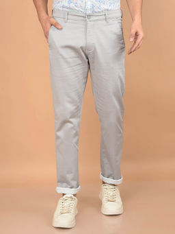 CRIMSOUNE CLUB - Men's Grey Checks Casual Trouser
