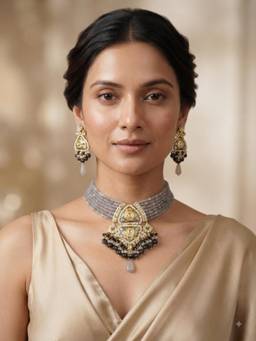 PINKCITY CRAFT - White Onyx Drop Meenakari Jewellery Set