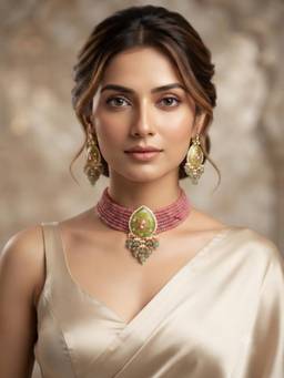 PINKCITY CRAFT - White Meenakari Jewellery Set