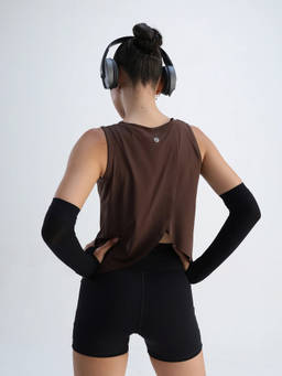 Cava Athleisure - Brown Overlap Tank Top