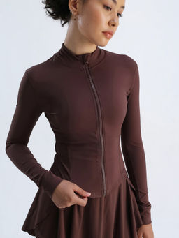 Cava Athleisure - Women Blue Solid Toasted Brown Sculptor Jacket
